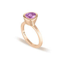 Rose Gold Celebration Stacker Ring - Small Tri-Cut - Purple Amethyst