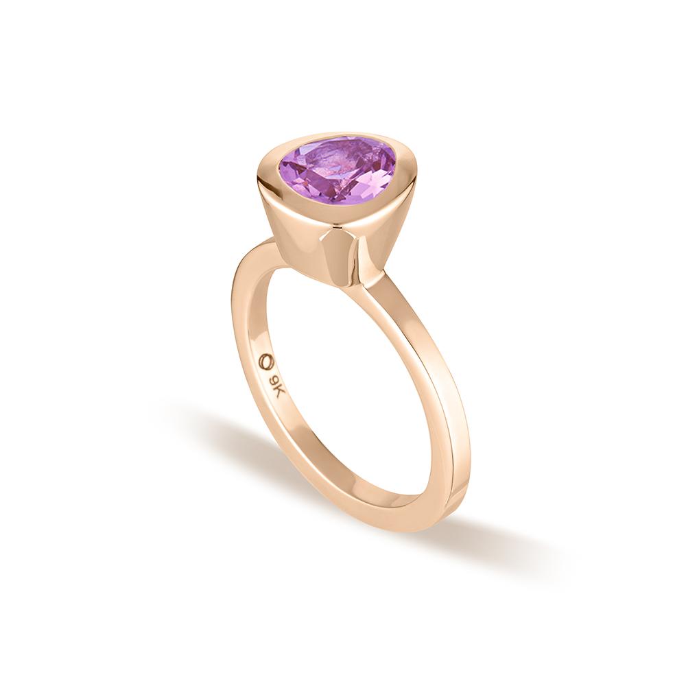 Rose Gold Celebration Stacker Ring - Small Tri-Cut