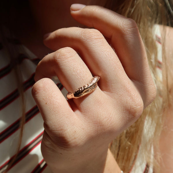 SAMPLE | Rose Gold Sandcast Living Ring - Size O