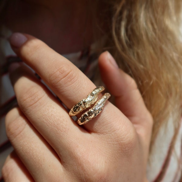 SAMPLE | SET Yellow and Rose Gold Living Ring Stack - Size R