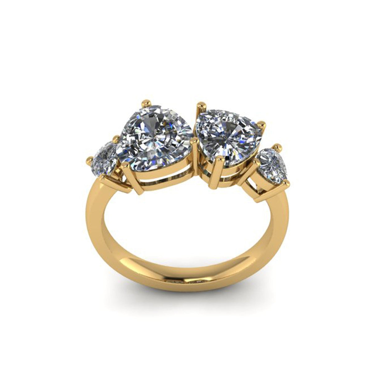 THE ROW- Tri Cut Diamond Ring- Four carats- Yellow Gold