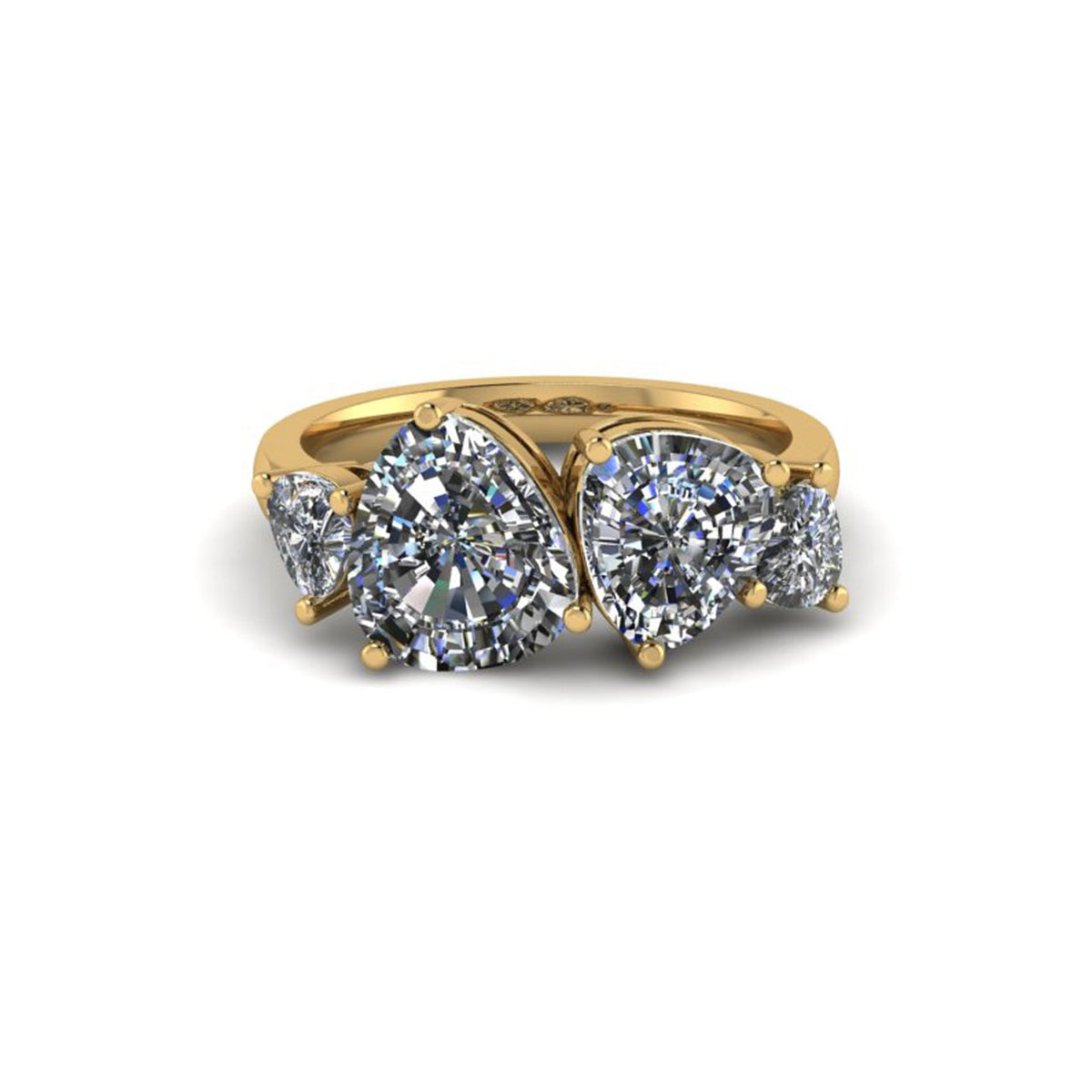 THE ROW- Tri Cut Diamond Ring- Four carats- Yellow Gold