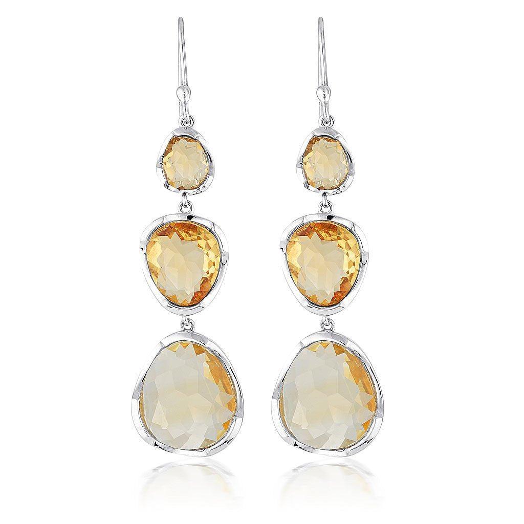 "To the Power of Three" - Gemstone Earrings - Citrine