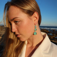 "To the Power of Three" - Gemstone Earrings - Paraiba Nano Quartz