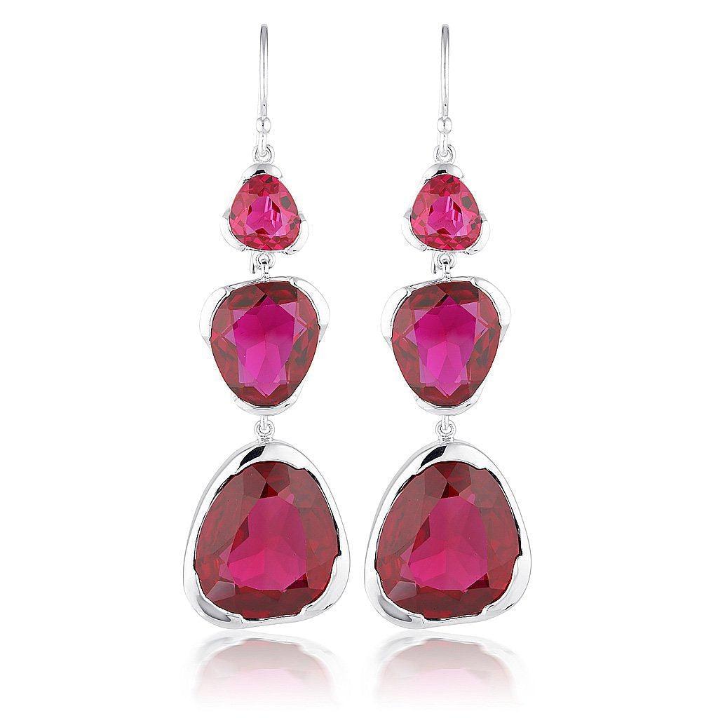 "To the Power of Three" - Gemstone Earrings - Ruby