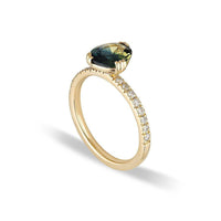 U Promise - Engagement Ring - Yellow Gold with Sapphire and Diamonds