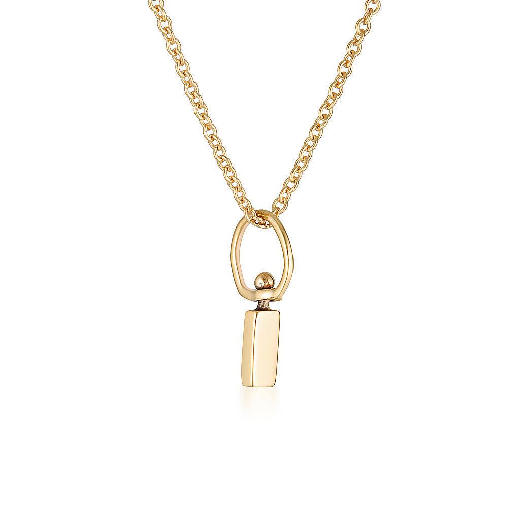 U-Swivel Delicate Yellow Gold Rectangle Swivel Pendant