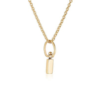 U-Swivel Delicate Yellow Gold Rectangle Swivel Pendant