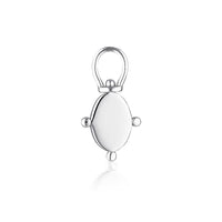 U-Swivel Silver - Oval Shield on a 50cm necklace chain