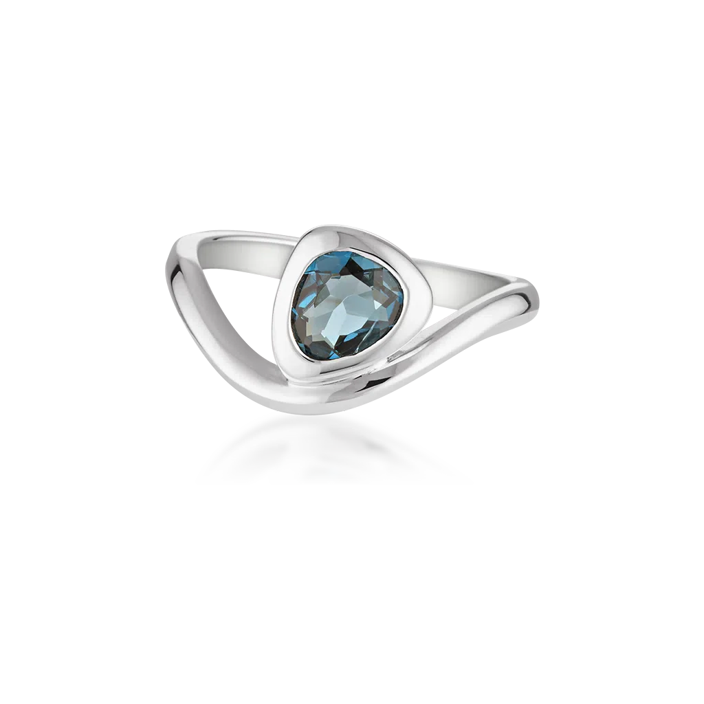 Waves Of Life Stackable Gemstone Rings | Various Gemstones - London Blue Topaz