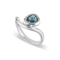 Waves Of Life Stackable Gemstone Rings | Various Gemstones - London Blue Topaz