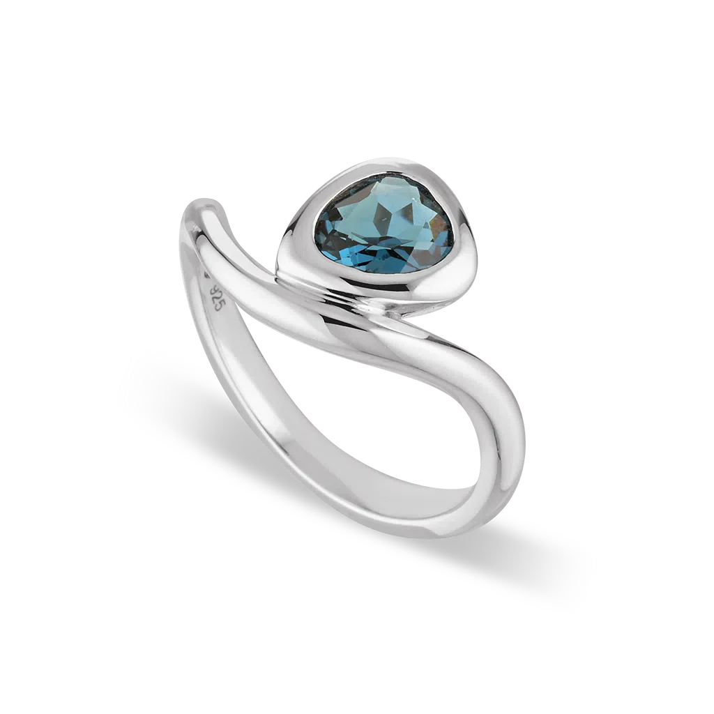 Waves Of Life Stackable Gemstone Rings | Various Gemstones - London Blue Topaz