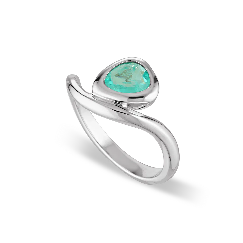 Waves Of Life Stackable Gemstone Rings | Various Gemstones - Paraiba Tourmaline - Nano Fused Quartz