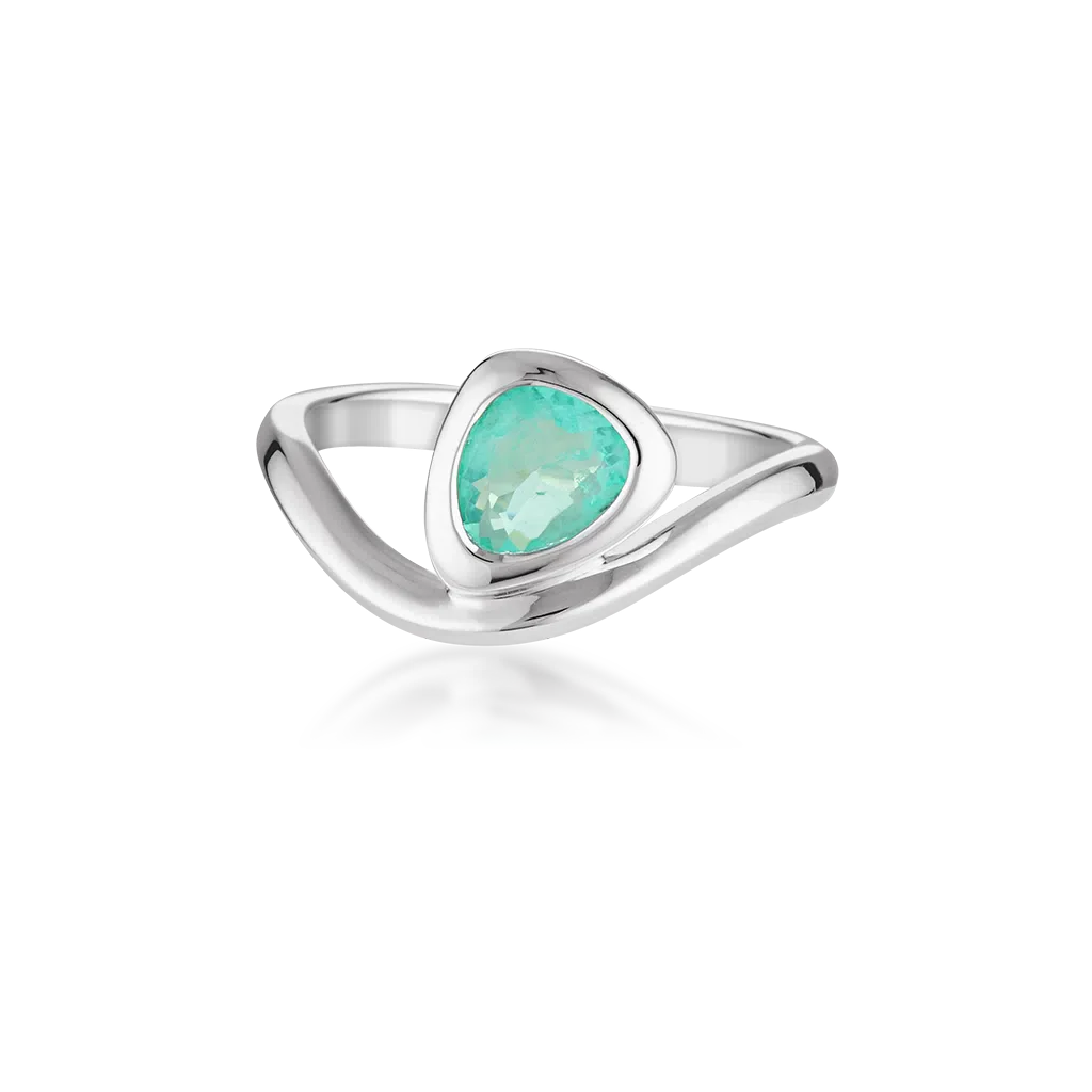 Waves Of Life Stackable Gemstone Rings | Various Gemstones - Paraiba Tourmaline - Nano Fused Quartz