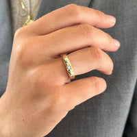 Yellow Gold Diamond Sandcast Gen U Ring | One-Off size M