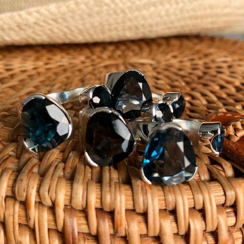 Everyday Gemstone Ring London Blue Topaz Duet