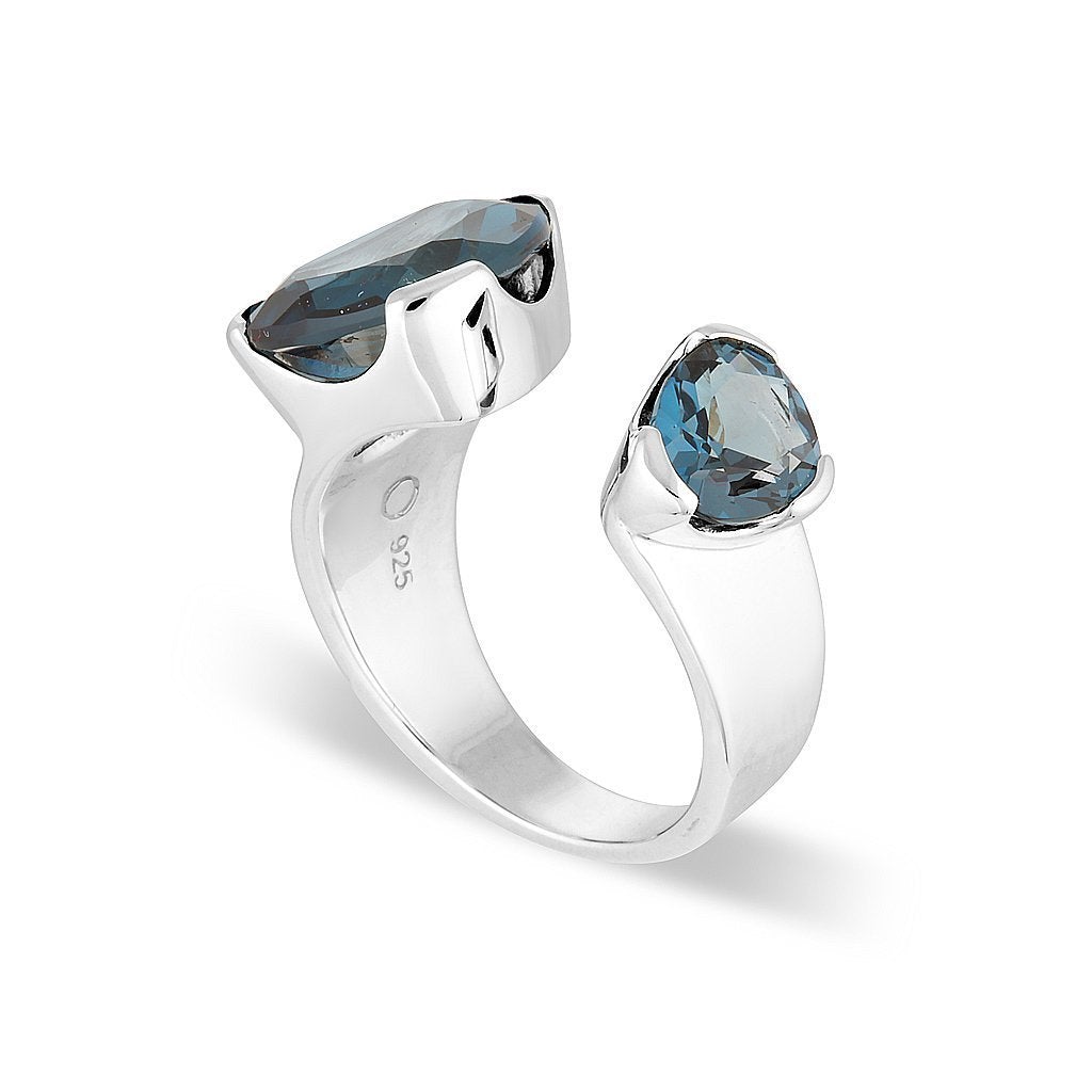 Everyday Gemstone Ring London Blue Topaz Duet