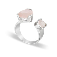 Everyday Gemstone Ring - Rose Quartz Duet