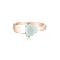 Gempower Tri-Cut Stacker Ring - Rose Gold / Aquamarine