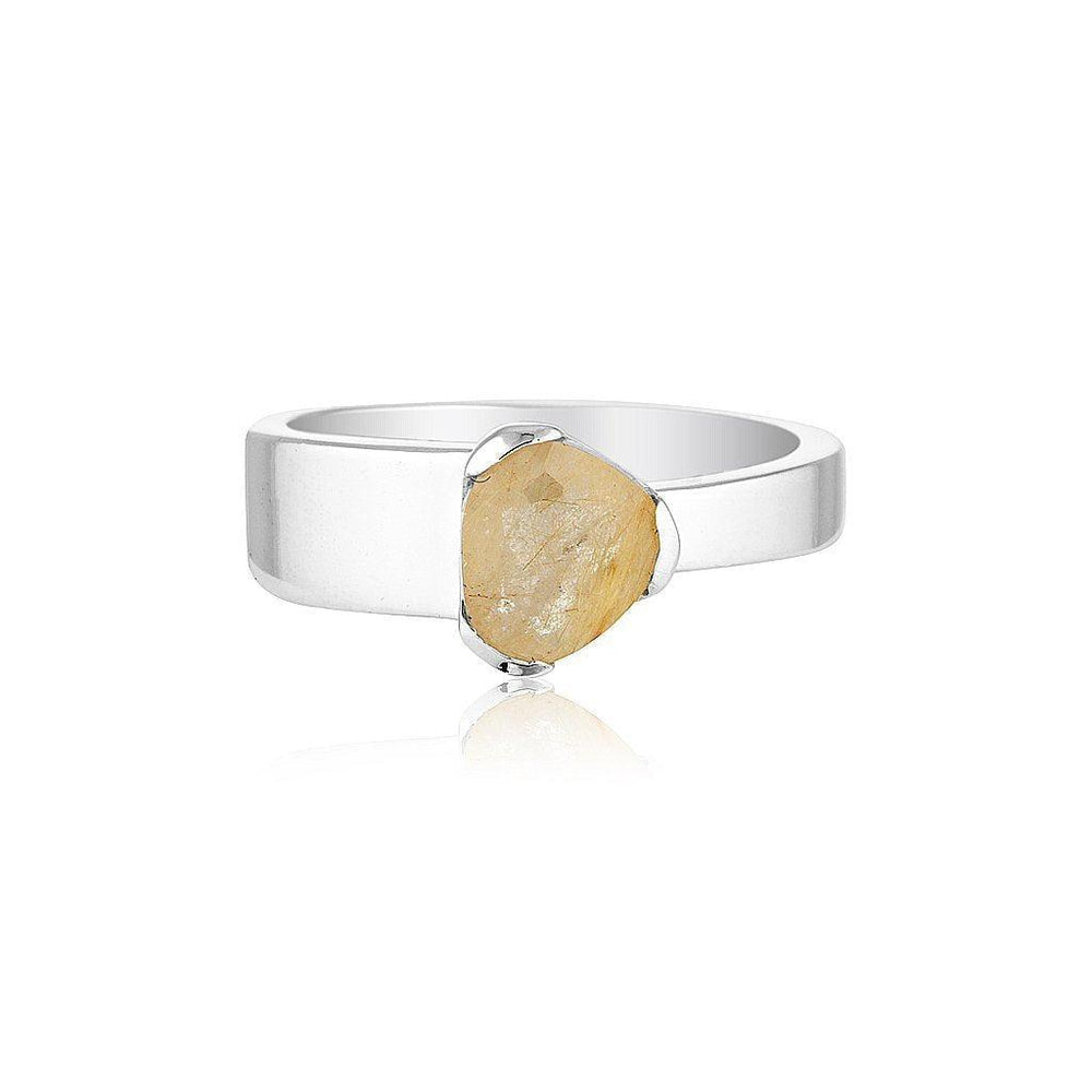 Golden rutilated online quartz ring