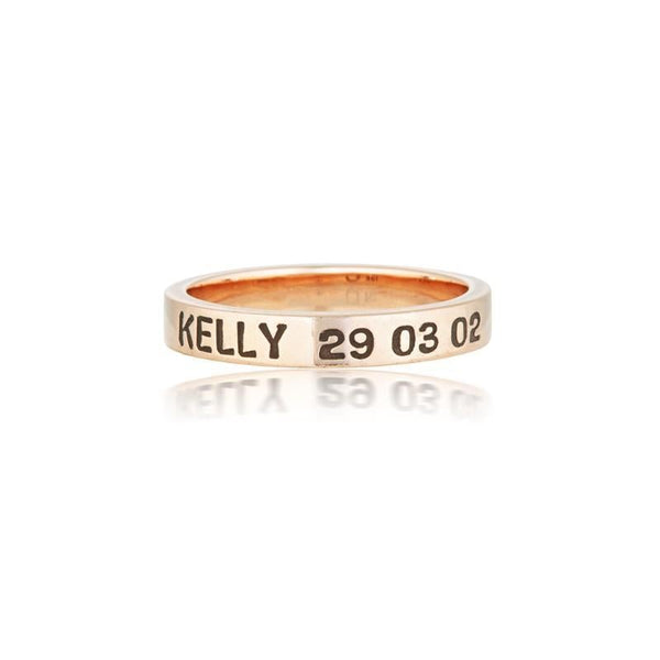 Narrow Love Band Ring - Rose Gold