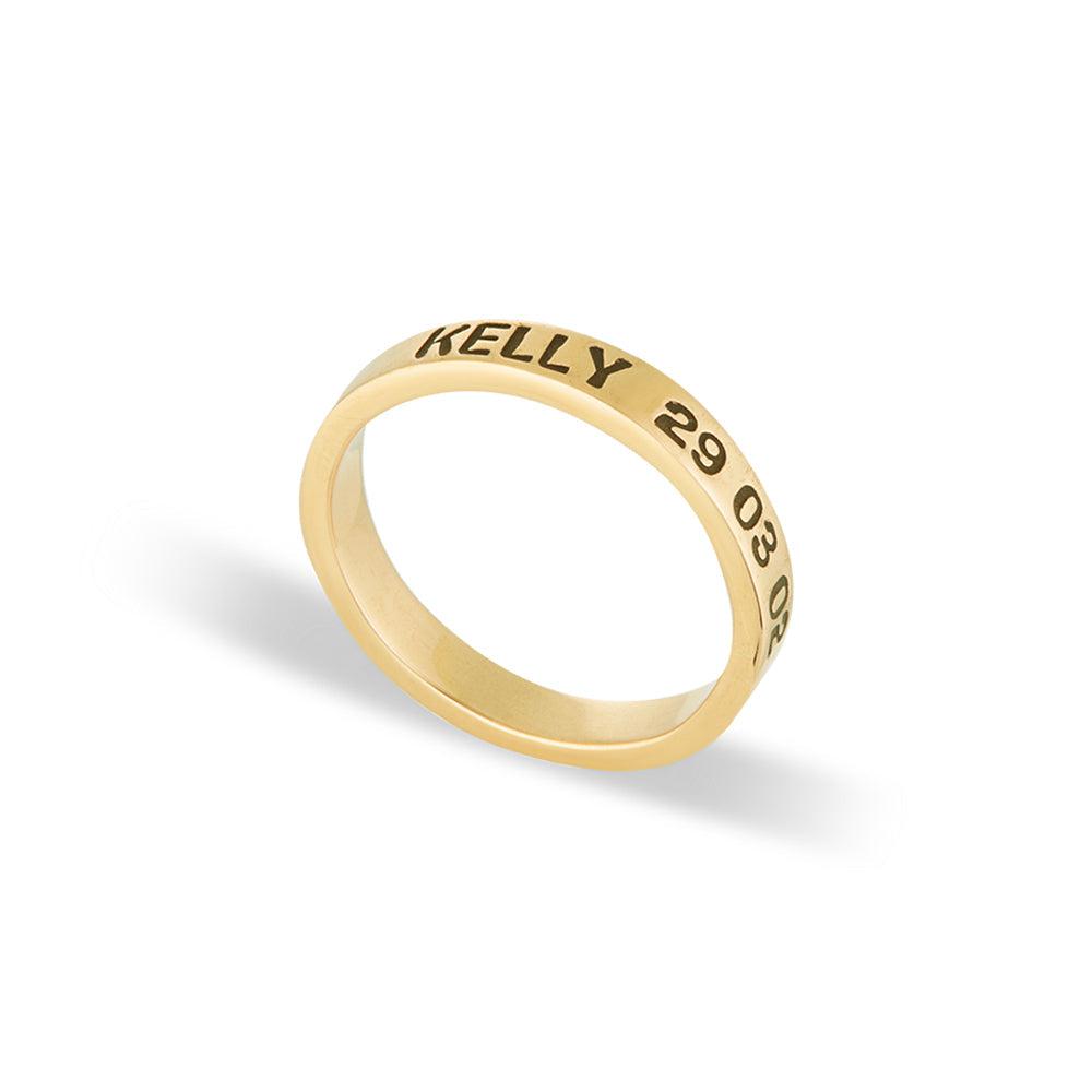 Narrow Love Band Ring - Yellow Gold