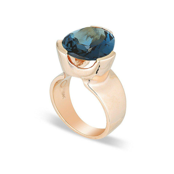 Original Tri-Cut Gemstone Ring - Rose Gold / London Blue Topaz