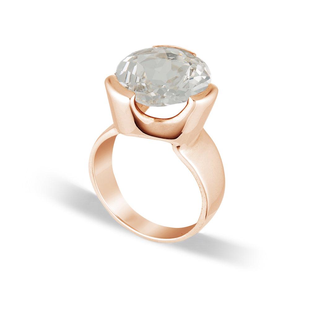Original Tri-Cut Gemstone Ring - Rose Gold / White Sapphire