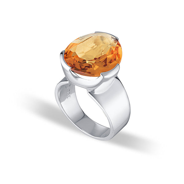 Original Tri-Cut Gemstone Ring - Sterling Silver / Citrine