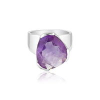 Original Tri-Cut Gemstone Ring - Sterling Silver / Purple Amethyst