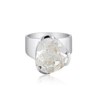 Original Tri-Cut Gemstone Ring - Sterling Silver / White Sapphire (lab created)