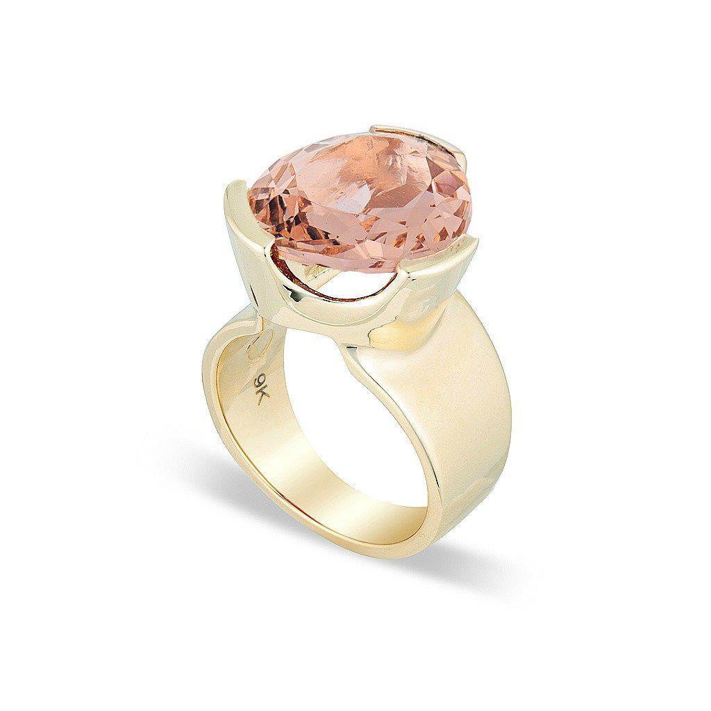 Original Tri-Cut Gemstone Ring - Yellow Gold / Blush Quartz