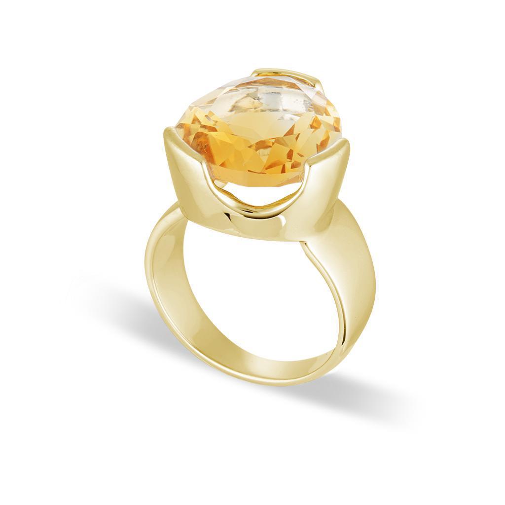 Original Tri-Cut Gemstone Ring - Yellow Gold / Citrine