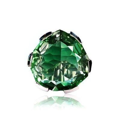 Power Pointer Gemstone Ring - Green Amethyst - Sterling Silver