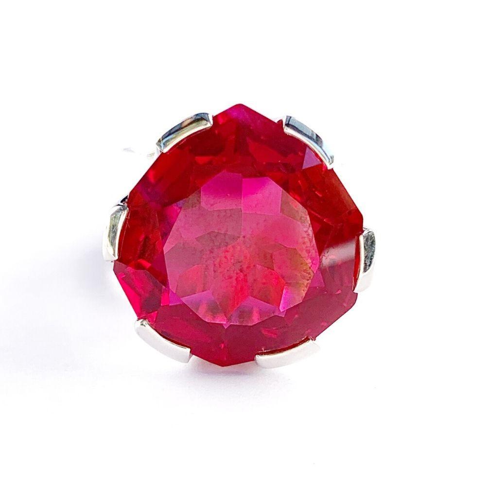 Power Pointer Gemstone Ring - Ruby Corundum - Sterling Silver