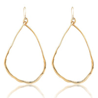 Solid Yellow Gold Hand Hammered Earrings