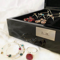 'The House of U' Black Personalised Jewellery Box