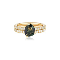 U Promise - Engagement Ring - Yellow Gold with Sapphire and Diamonds